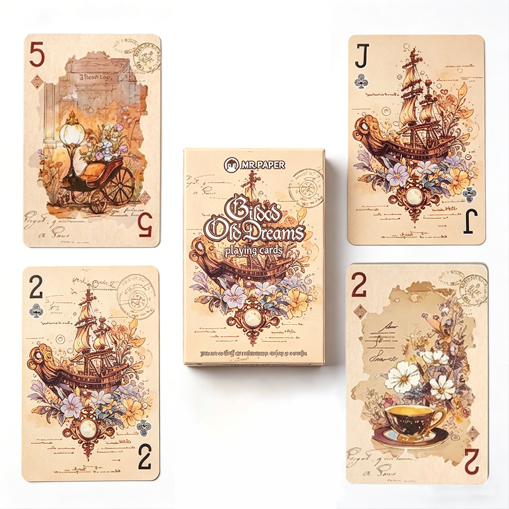 Vintage Collectible Board Games - 55 adet Vintage Estetik Oyun Kartları