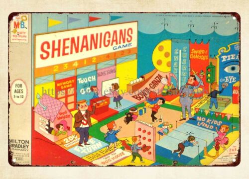 Vintage Collectible Board Games - Shenanigans Masa Oyunu 1964 metal teneke