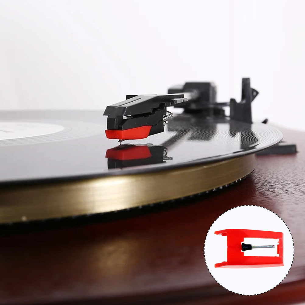 Record Player Needle - 4 Adet Döner Tabla İğnesi Kırmızı