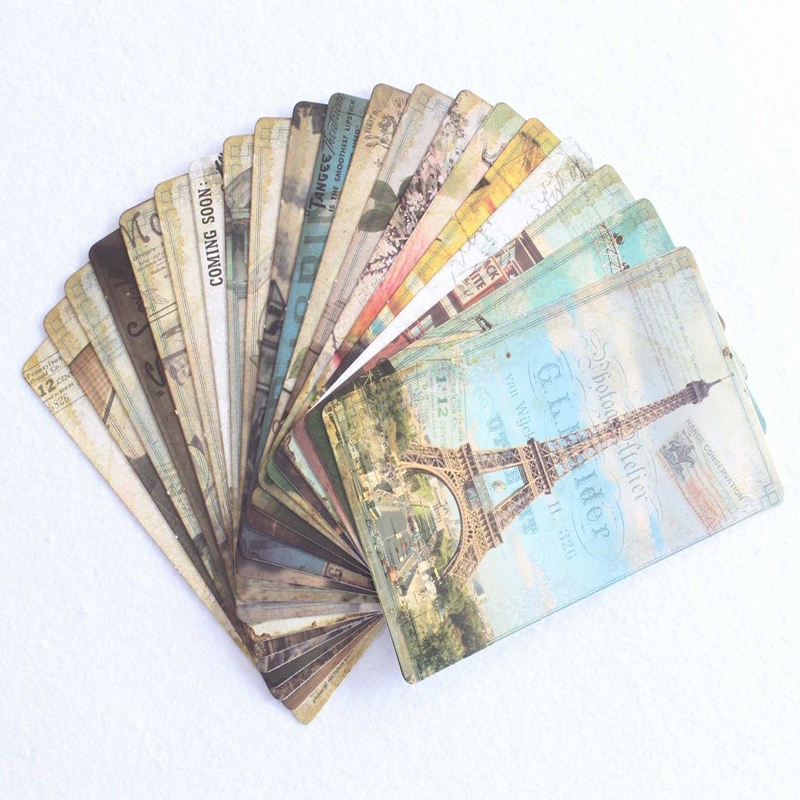 Collectible Vintage Greeting Cards - Yeni 32 adet Vintage ünlü bina