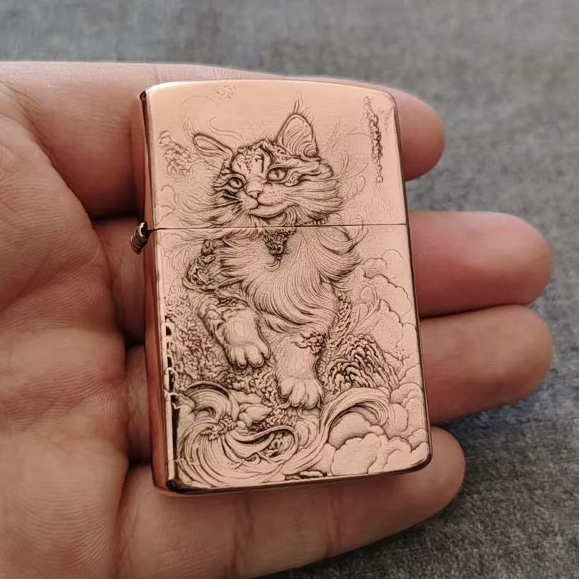 Kırmızı Bakır Kabartmalı Kedi  - Vintage Collectible Lighters incelemesi ve fiyatı