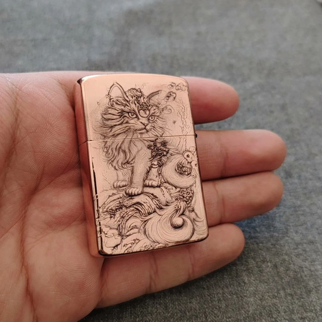 Kırmızı Bakır Kabartmalı Kedi  - Vintage Collectible Lighters incelemesi ve fiyatı